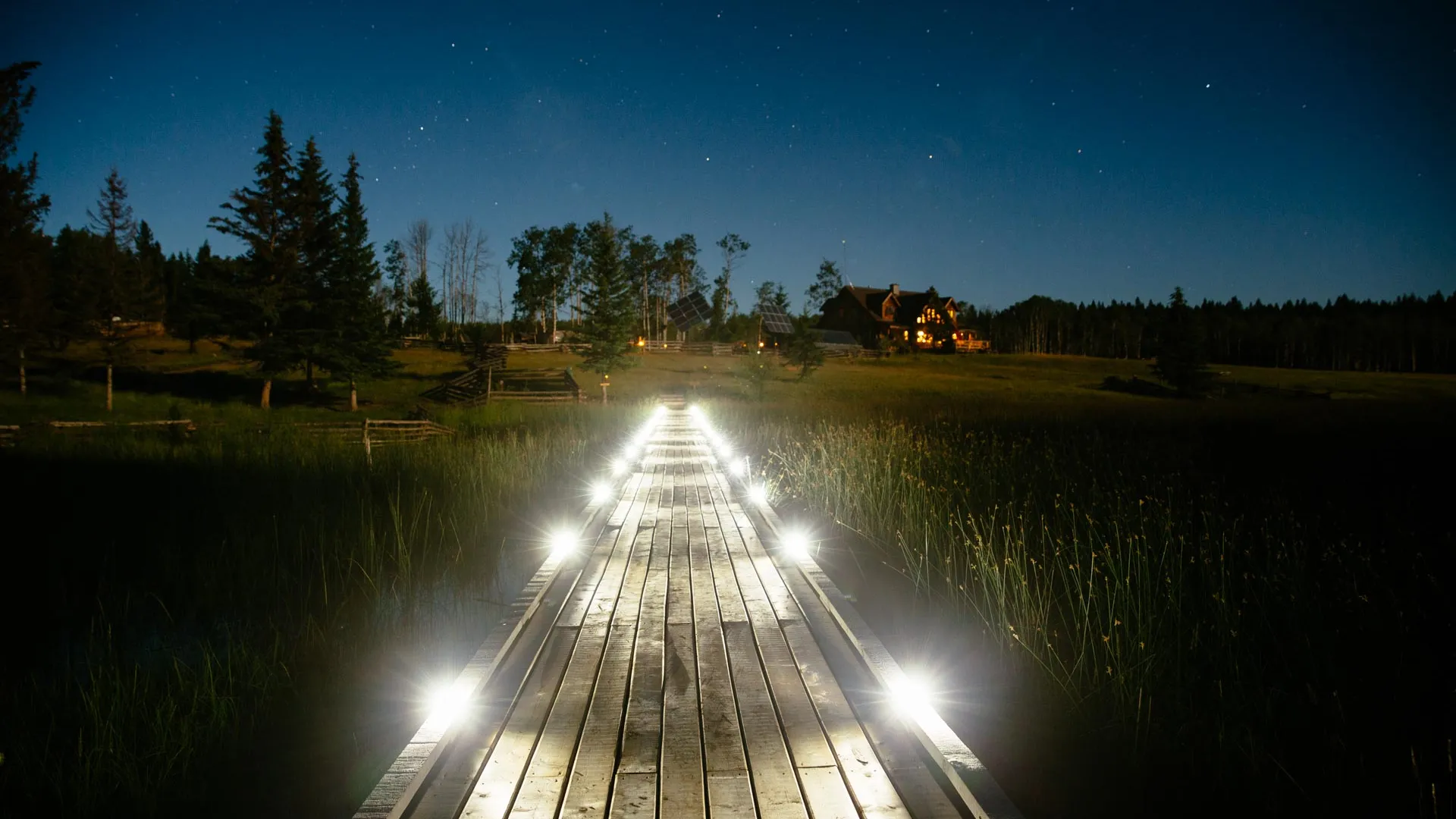 Siwash Lake Luxury Lodge with solar lit boardwalk
